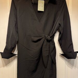 H&M Black Wrap Blouse